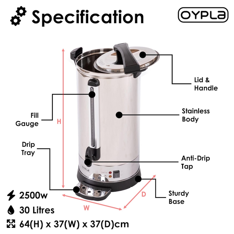 image 1 of 30L Catering Hot Water Boiler Tea Urn Coffee