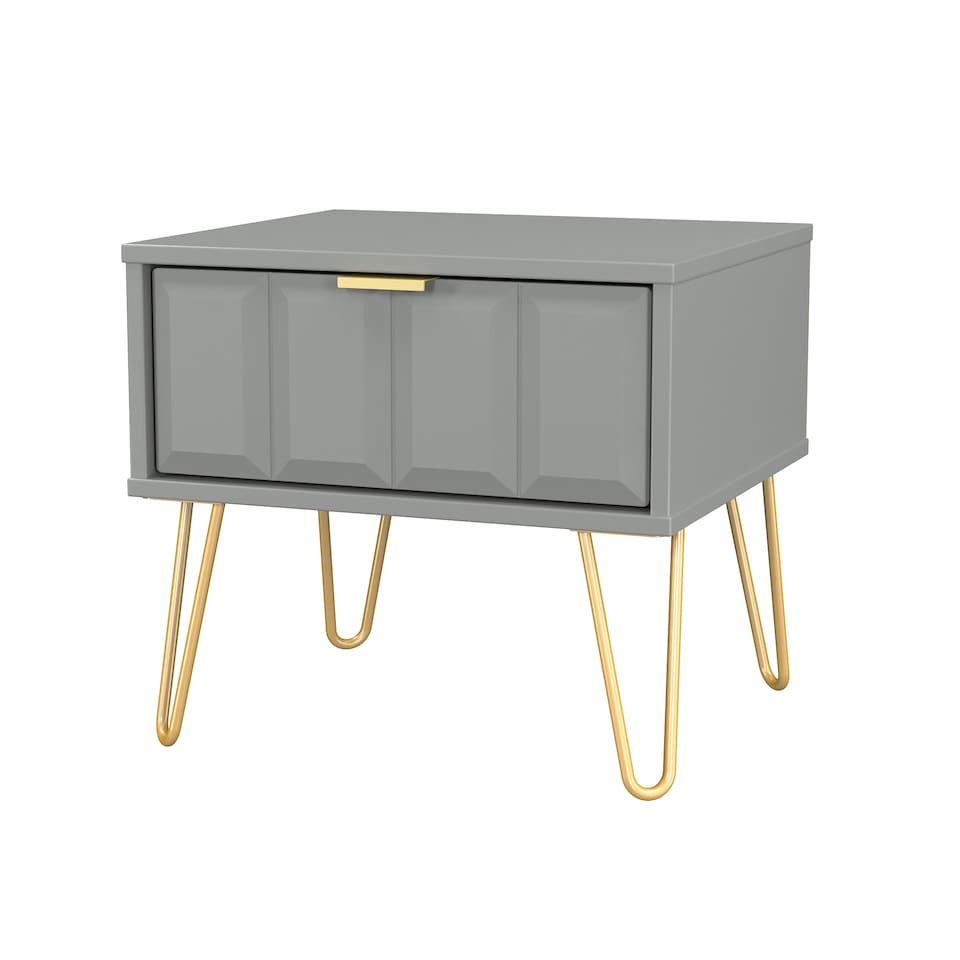 image 1 of Metro 1 Drawer Bedside Table in Dusk Grey (Ready Assembled) | Grey | Dusk Grey