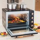 image 3 of Cooks Professional 48L Mini Portable Oven with 2 Ceramic Hobs - Electric Portable Countertop Cooker | Black | Black & Copper
