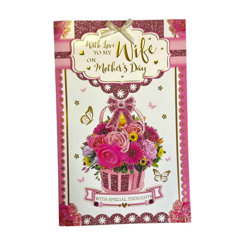image 1 of To My Wife Traditional Flower Bouquet Mother's Day Boxed Card
