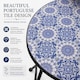 image 2 of Mosaic Bistro Set Three Piece Folding Outdoor Table and Chairs for Balcony Patio and Small Garden Dining