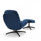 image 5 of Velvet Blue Brenna Swivel Armchair with Footstool