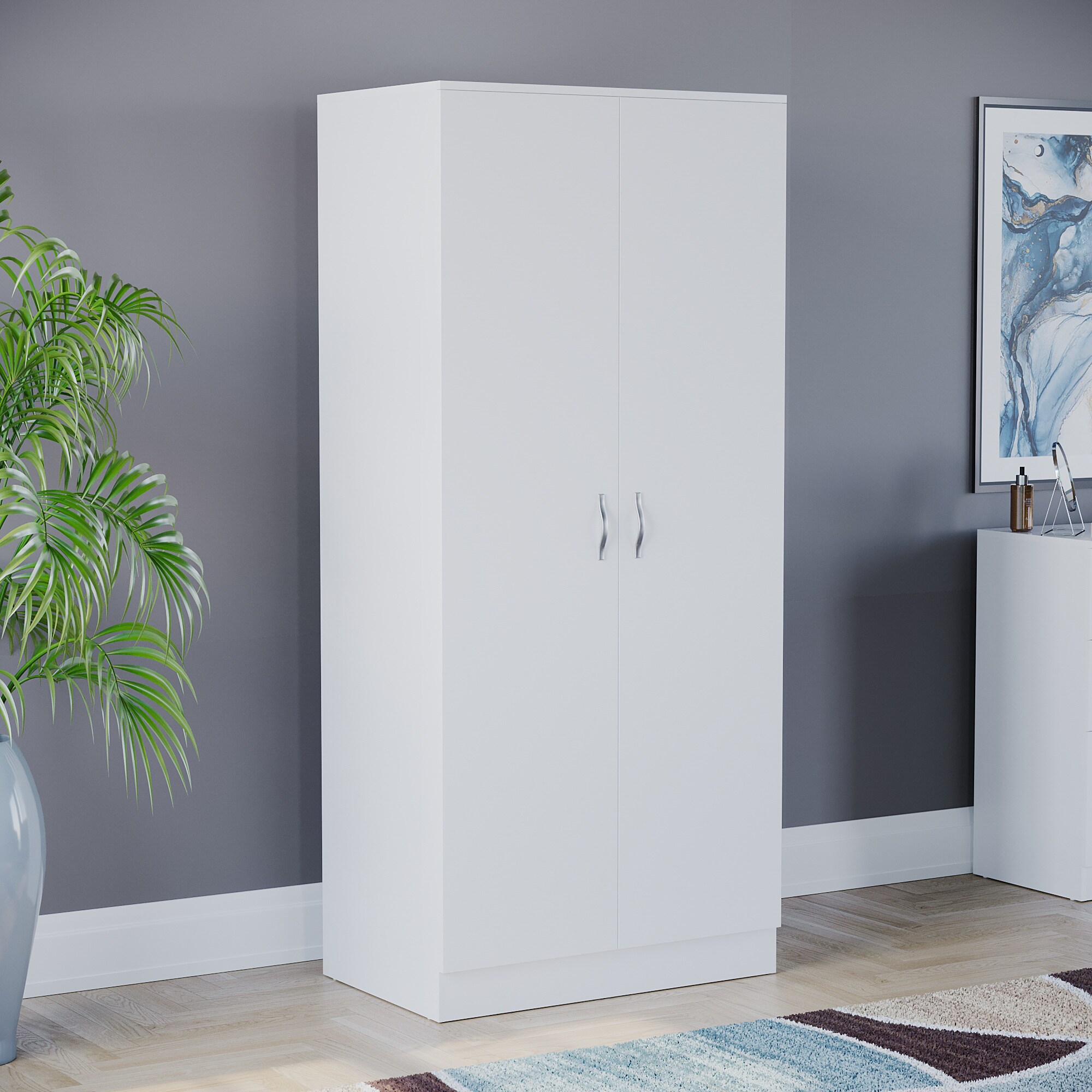 Vida Designs Riano 2 Door Wardrobe With Shelf & Clothes Rail, White