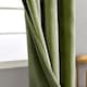image 2 of Olive Green Velvet Blackout Eyelet Curtains - 46x63 Inch Drop - Pair | Green | One Size