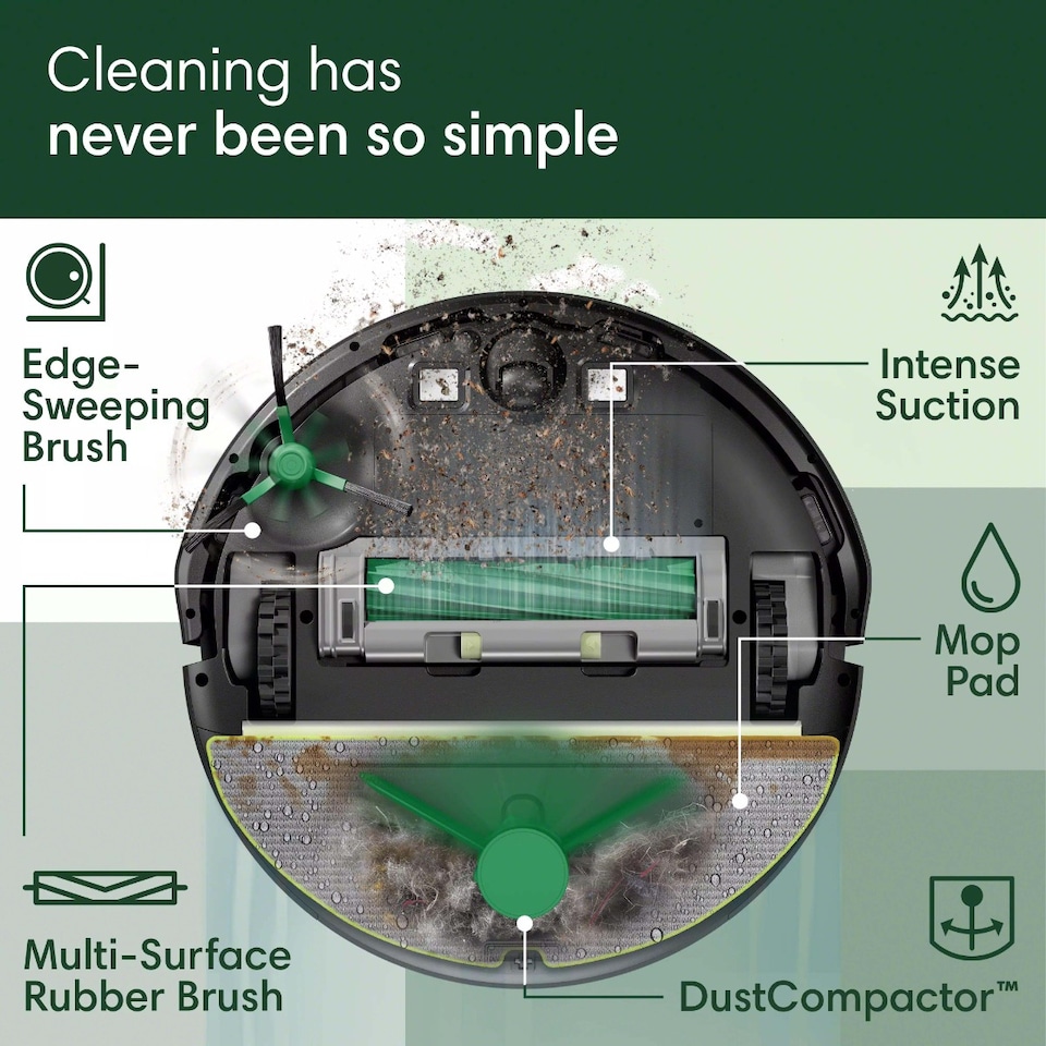 image 1 of iRobot Roomba 205 DustCompactor Combo Robot Vacuum & Mop | Black