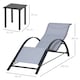 image 7 of Outsunny 3 Pieces Lounge Chair Set Garden Sunbathing Chair w/ Table Light Grey