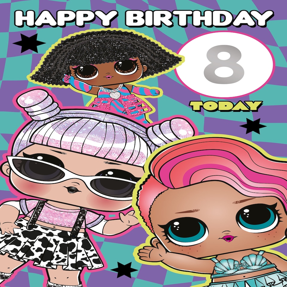 image 1 of LOL Surprise Age Sticker Birthday Card