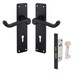 image 1 of Golden Grace Victorian Scroll Lever Lock Door Handles in Matt Black Finish with Black 3 Lever Lock & Keys - 150mm x 40mm Black