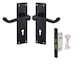 image 1 of Golden Grace Victorian Scroll Lever Lock Door Handles in Matt Black Finish with Black 3 Lever Lock & Keys - 150mm x 40mm | Black | 1 Set
