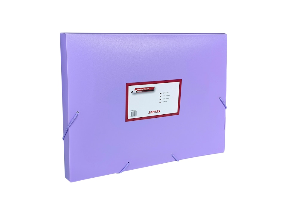 image 1 of Pack 10 Pastel Purple A4 Elastic Closure Box Files