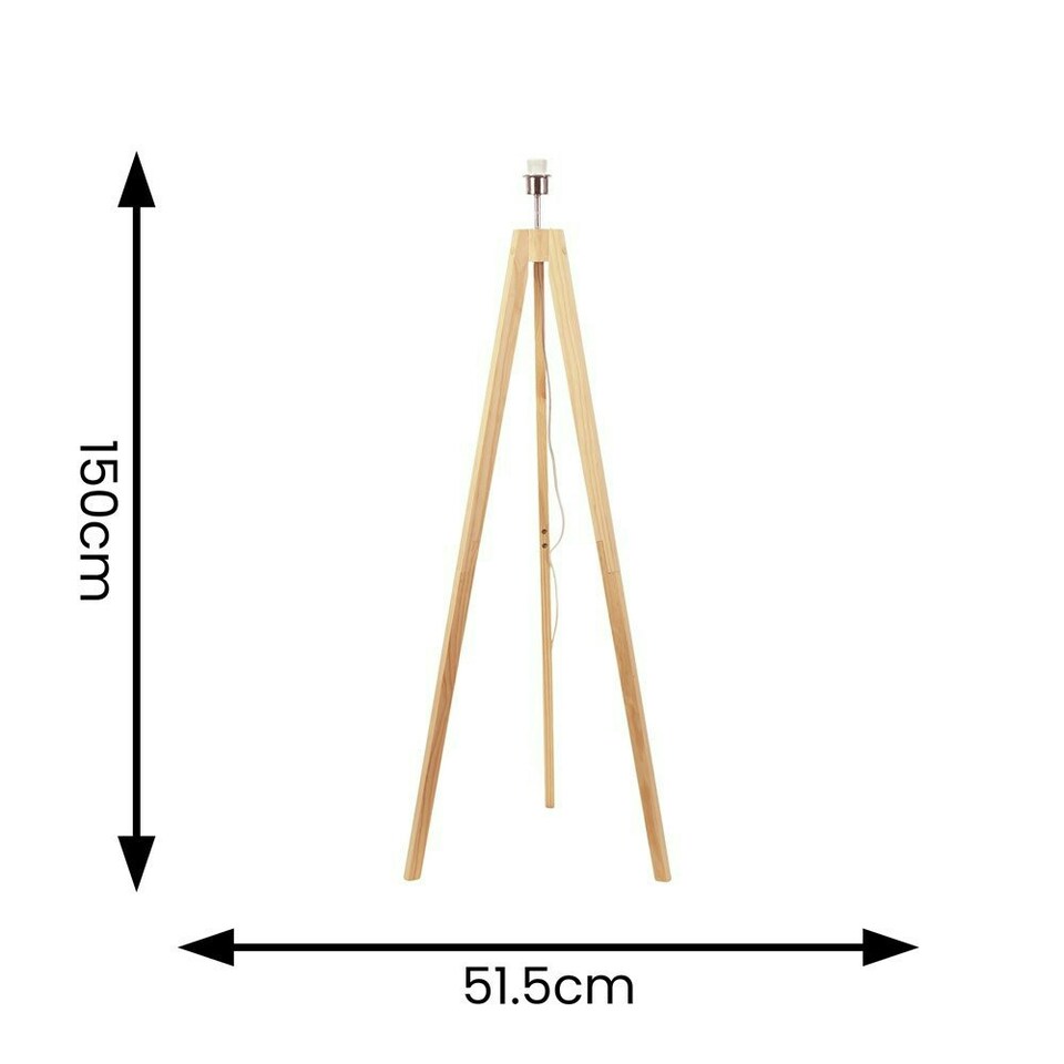 image 1 of ValueLights Jackson Natural Wooden Tripod Floor Lamp Base