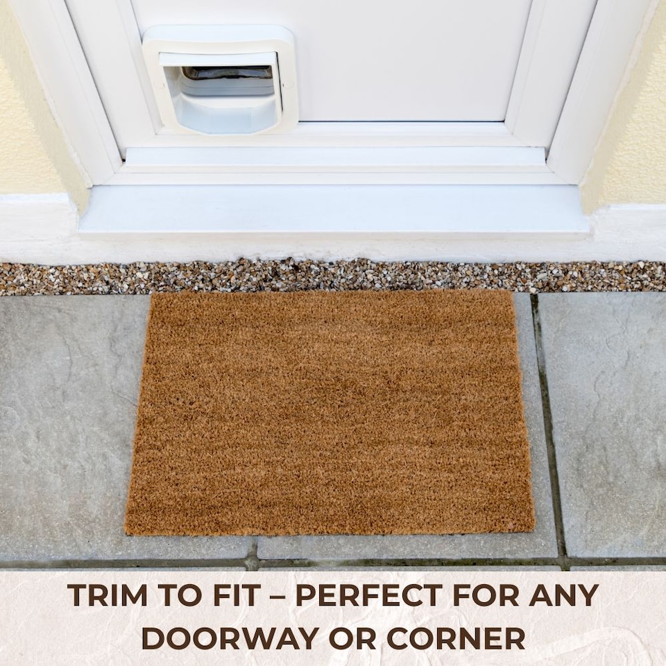 image 1 of Coir Door Mat Heavy Duty Non-Slip - 1m x 1.75m - 17mm Thick Entrance Matting | Brown | 1M x 1.75M | 1