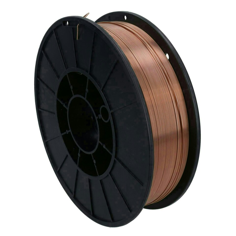 image 1 of 0.6mm Mild Steel Mig Welding Wire Spool Gas Argon CO2 5kg Reel Copper Coated 4 Pack