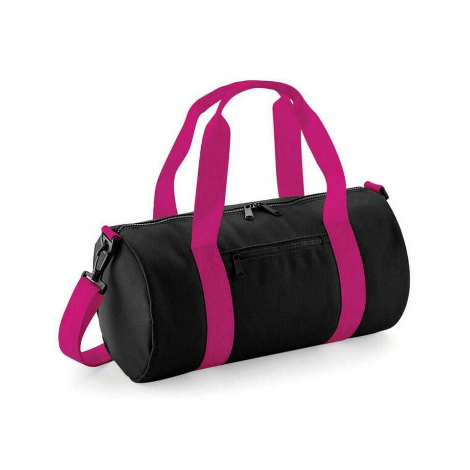 image 1 of Bagbase Original Duffle Bag - Black/Fuchsia - One Size