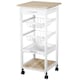 image 1 of HOMCOM Mobile Rolling Kitchen Island Trolley for Home w Metal Baskets Trays Shelves Wheels Compact Stylish Storage White