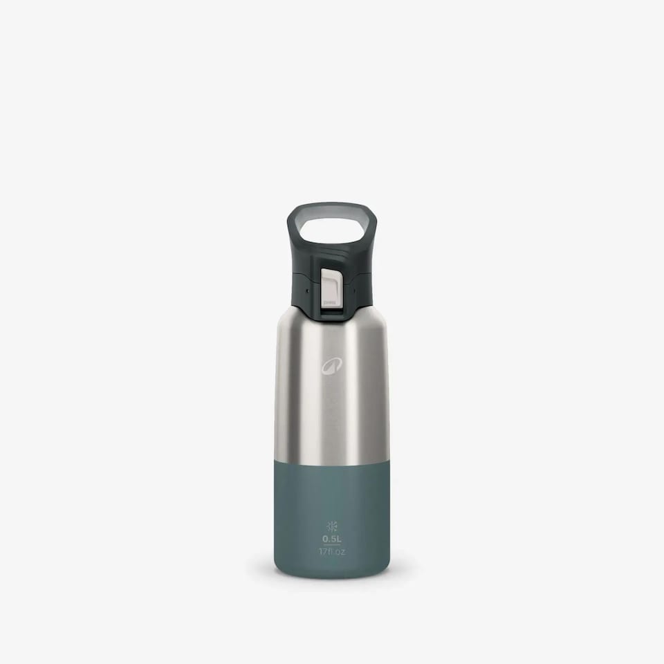 image 1 of Decathlon 0.5L stainless steel insulated flask 900 with quick-release cap for hiking