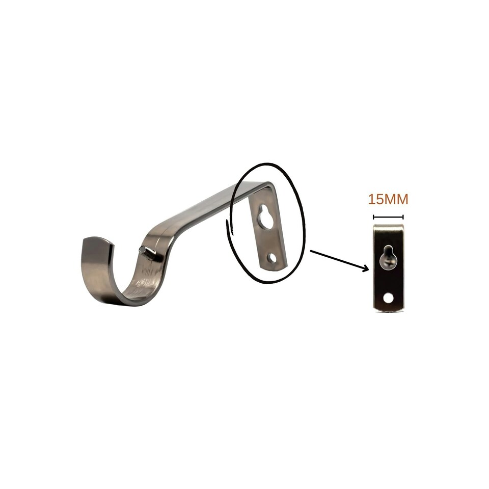 image 1 of Extendable Curtain Pole Spiral Curtain Rail Pole Set Includes Rings, Finials, Brackets & Fittings - BLACK NICKEL - 40cm to 325 cm (15" to 128")