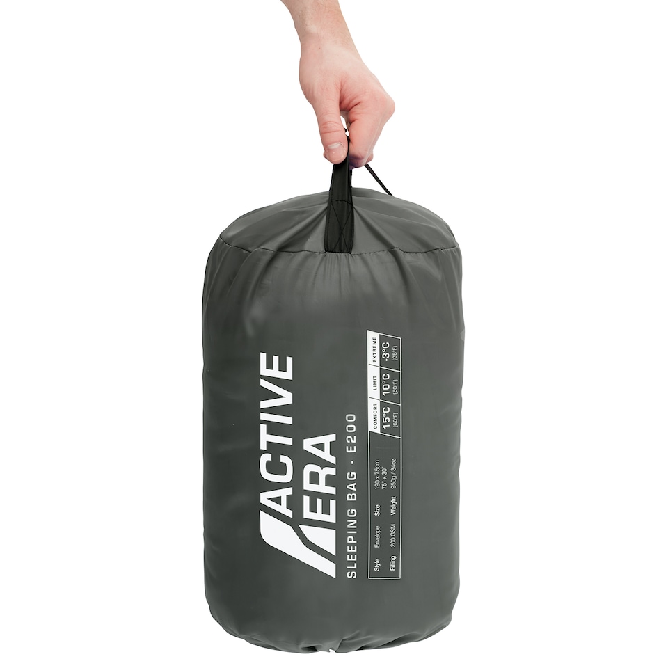 image 1 of Active Era Premium Warm Lightweight Envelope Sleeping Bag (200 GSM) - 2 Seasons - Black