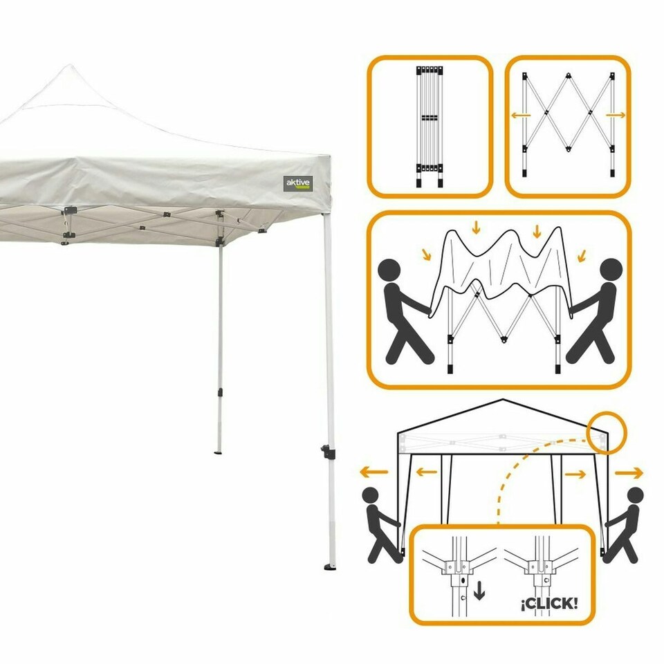 image 1 of Gazebo Colorbaby Foldable Adjustable height Steel 300 x 300 x 220 cm