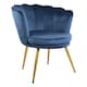 image 1 of FLORA Petal Chair Velvet Upholstered Fabric - Navy Blue | Navy
