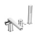 image 6 of Chrome 3-Hole Bath Tap Pull Out Shower Handle Space Saving Bathroom Mixer Faucet