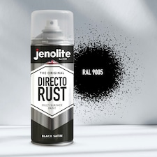 Jenolite Directorust All-in-One Multi-Surface Paint - Black Satin - 400ml Spray Can - 2-Pack
