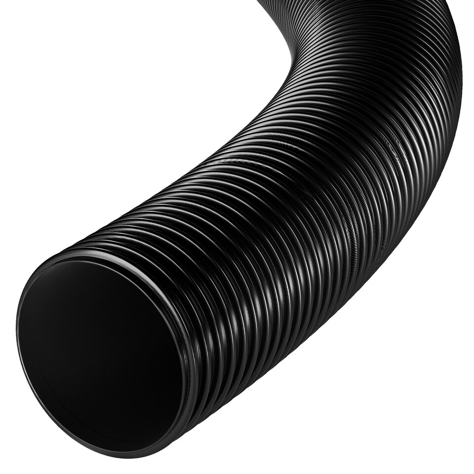 image 1 of Auto Silicone Hoses 51mm Black PVC Corrugated Flexible Water Butt Hose 7m Reinforced Downpipe Connector Rainwater Harvesting Pump Pond