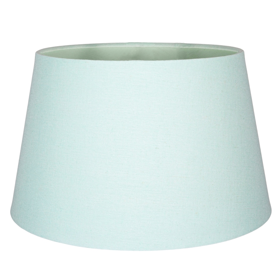 image 1 of Traditional 30cm Duck Egg Linen Fabric Drum Table-Pendant Lampshade 60w Maximum | Blue