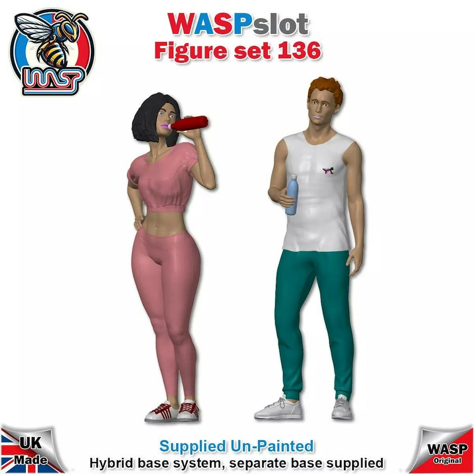 image 1 of Trackside Unpainted Figures x 2 Scenery Set 136 1:32 Wasp