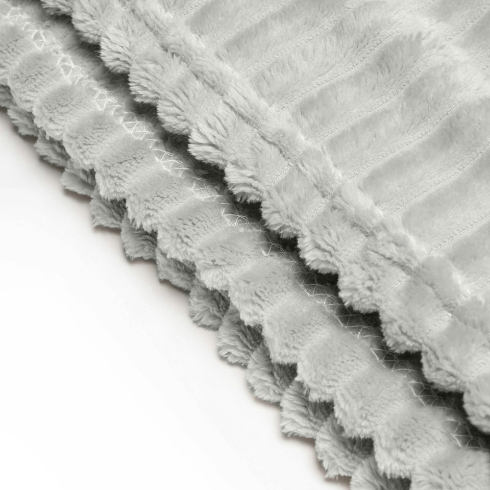image 1 of BHS Luxury Ribbon Velvet Throw, Silver Grey | Silver