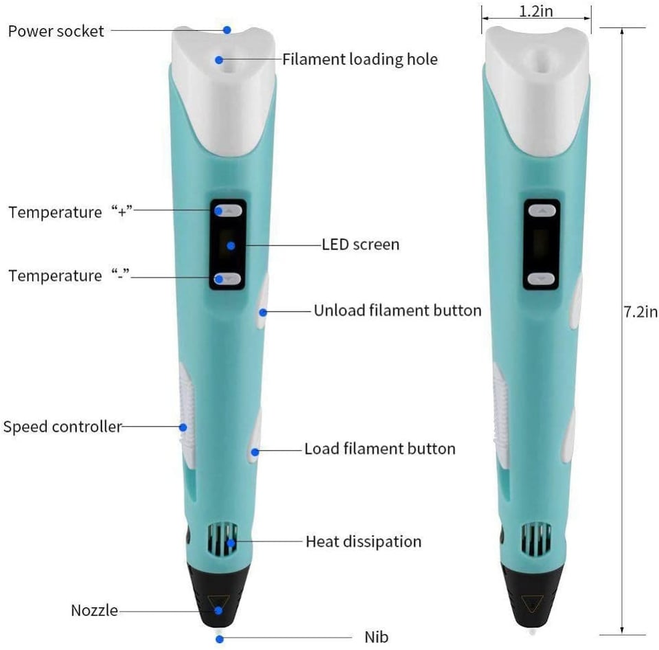 image 1 of 3D Printing Pen Starter Kit with PLA Filaments | Adjustable Temperature 3D Drawing Pen for Kids & Adults | Creative Craft & Modelling Pen Set