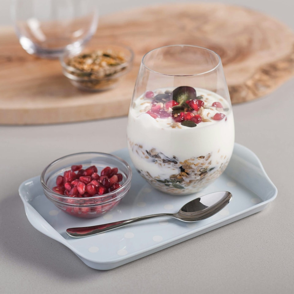 image 1 of Melamine Dotty Tray, Mini | Grey | Dark Grey
