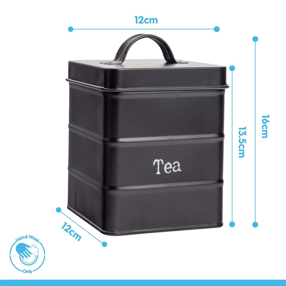 image 1 of Harbour Housewares Metal Kitchen Canister Set - 5pc Vintage Retro Food Storage Canister Caddy Container Bread Bin | Grey | Grey