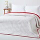 image 4 of Homescapes Cotton Quilted Reversible Bedspread Red and White - 150 x 200 cm | Red