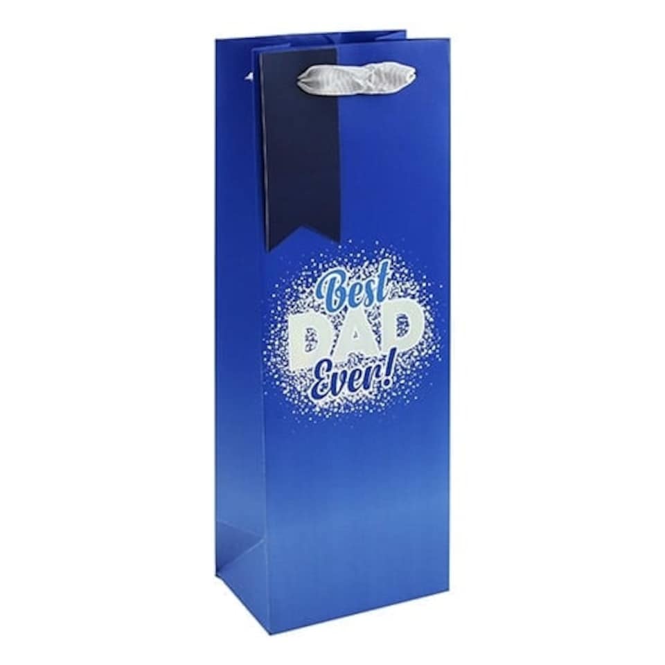 Best Dad Ever Royal Blue Bottle Gift Bag 35cm