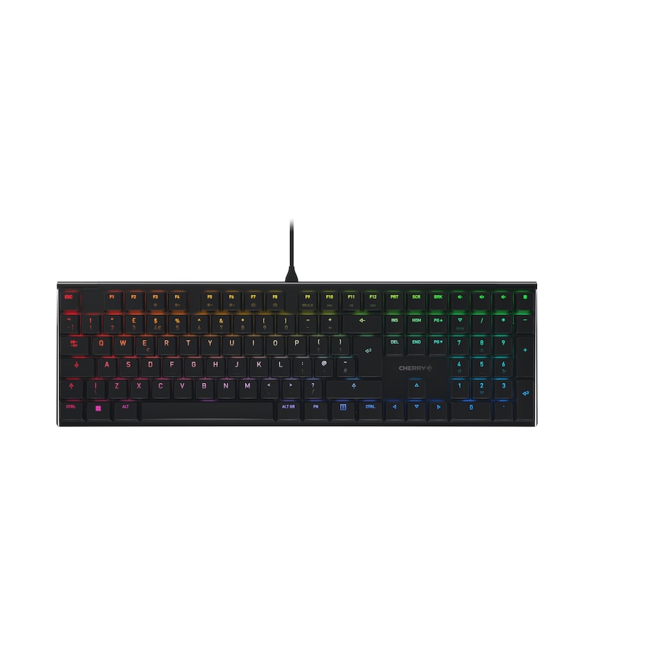image 1 of MX 10.0N RGB, Flat Mechanical Gaming Keyboard, UK Layout (QWERTY), Wired, Original MX LOW PROFILE RGB SPEED Switches, Black