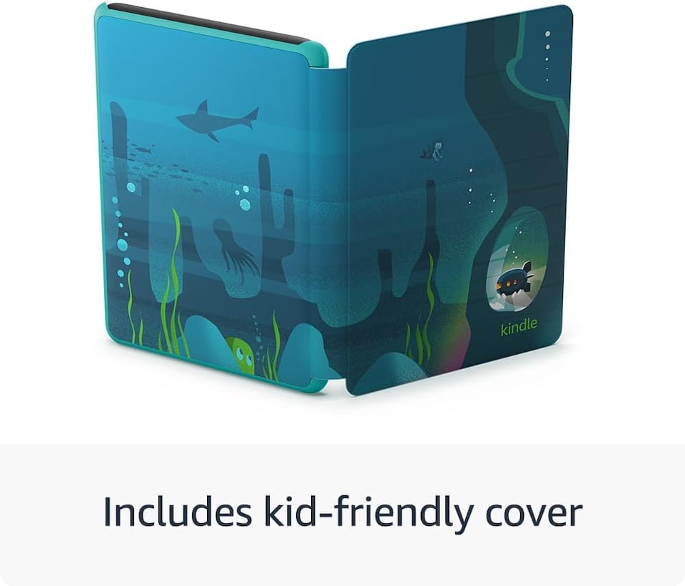 image 1 of Amazon Kindle Kids Edition (2024) eReader 16GB, 6 Inch - Ocean Explorer | Blue | 1