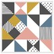 image 1 of Coloured geometric pattern (Picture Frame) White | S