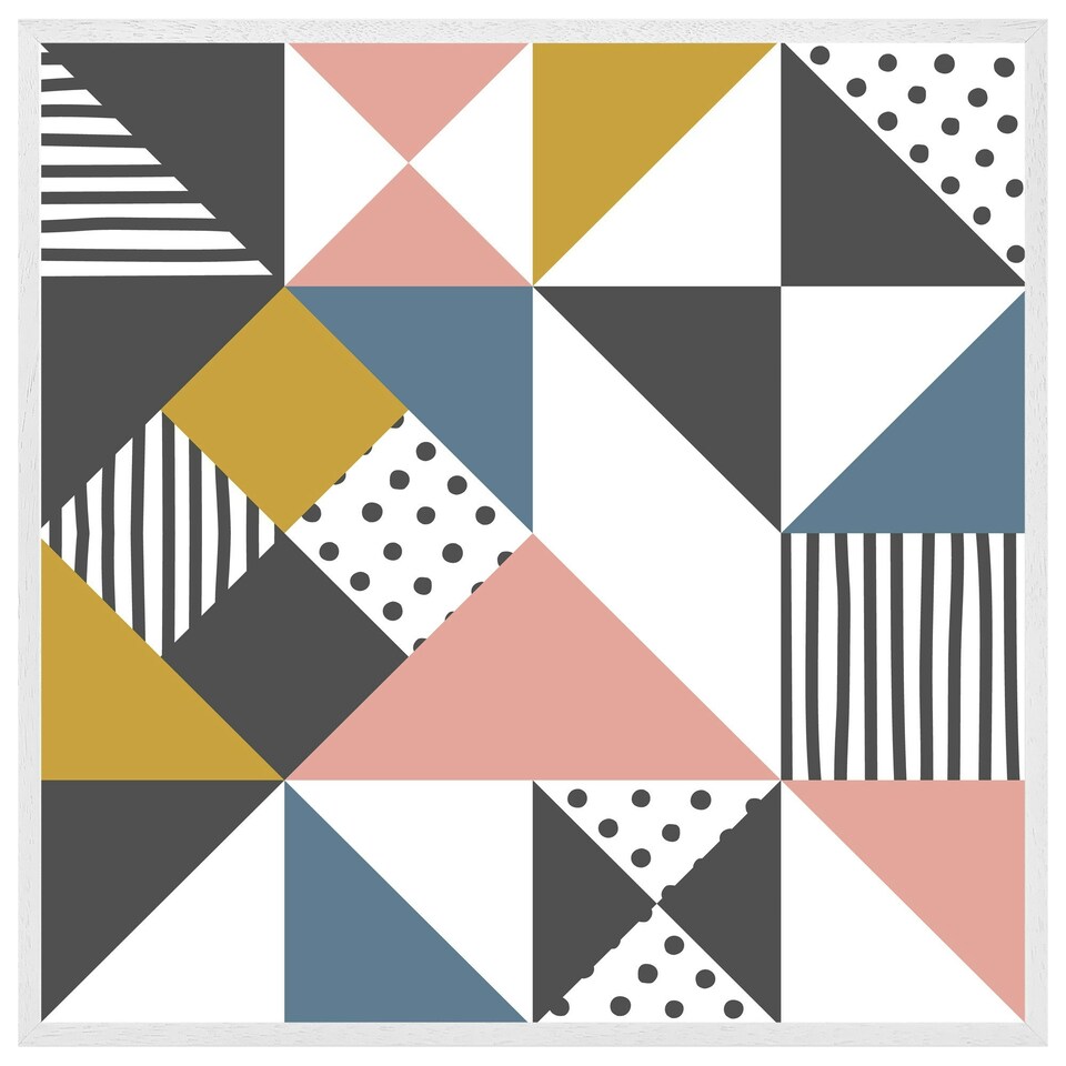 image 1 of Coloured geometric pattern (Picture Frame) White | S