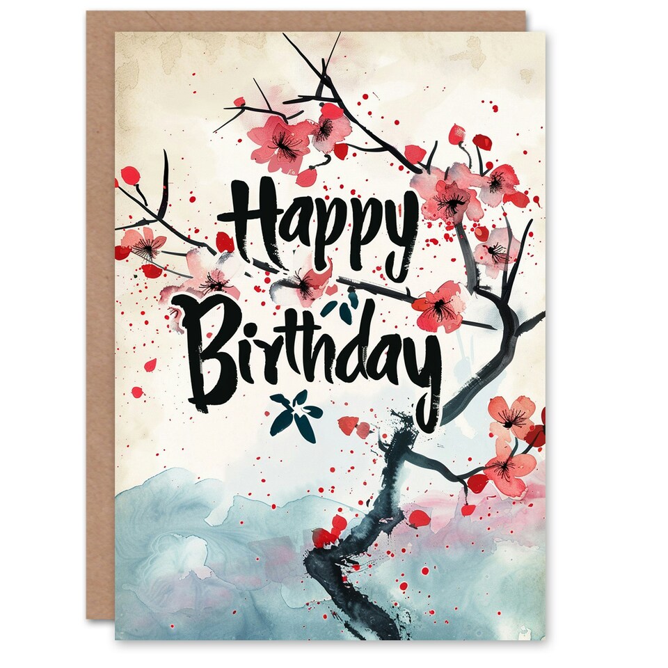 image 1 of Watercolour Cry Blossom Flower Tree Woman Her Birthday Card