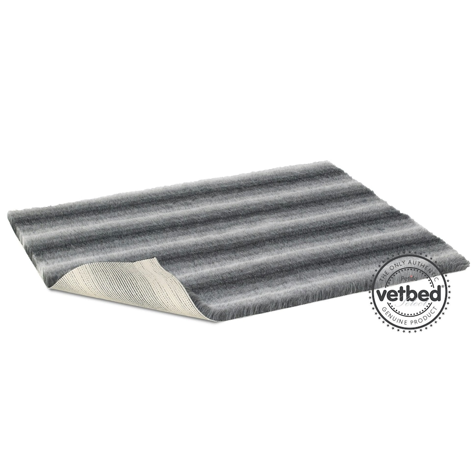 image 1 of Petlife Vetbed Select (Non Slip) Charcoal Grey Wolf Stripe - Small (75x50cm)