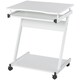 image 1 of HOMCOM Movable Computer Desk with 4 Moving Wheels Sliding Keyboard Tray Home Office Workstation White
