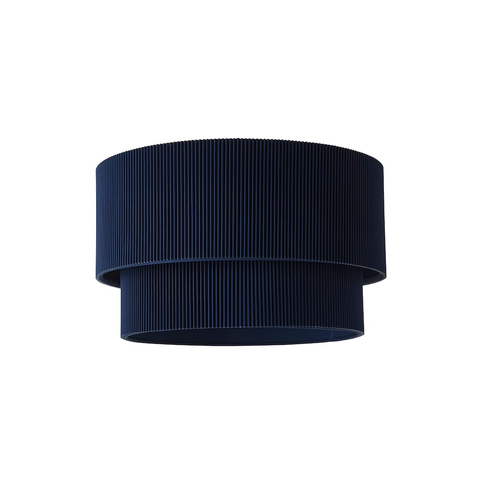 image 1 of ValueLights Mason Ruched Blue Two Tier Ceiling Shade and Bulb