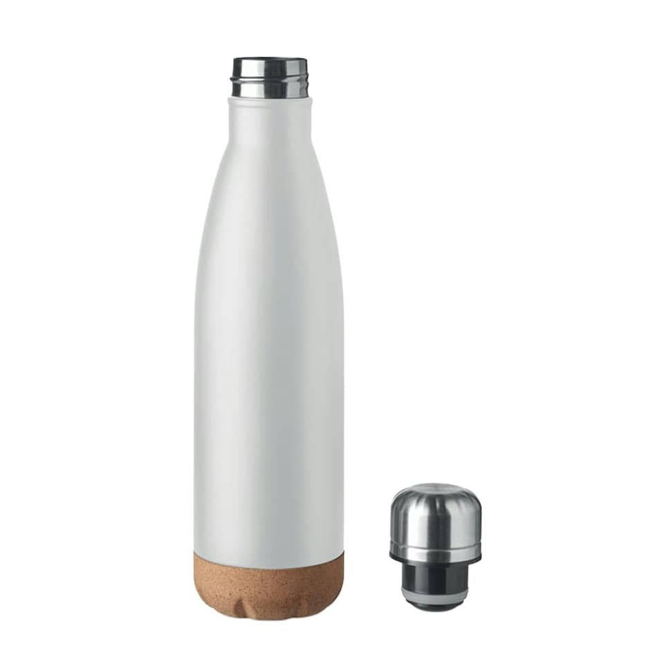 image 1 of MidOcean Aspen Cork Double Wall 500ml Water Bottle - White - One Size | White | One Size