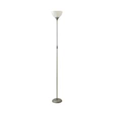 ValueLights Dalby Chrome Single Uplighter Floor Lamp White Shade | Silver