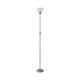 image 1 of ValueLights Dalby Chrome Single Uplighter Floor Lamp White Shade | Silver