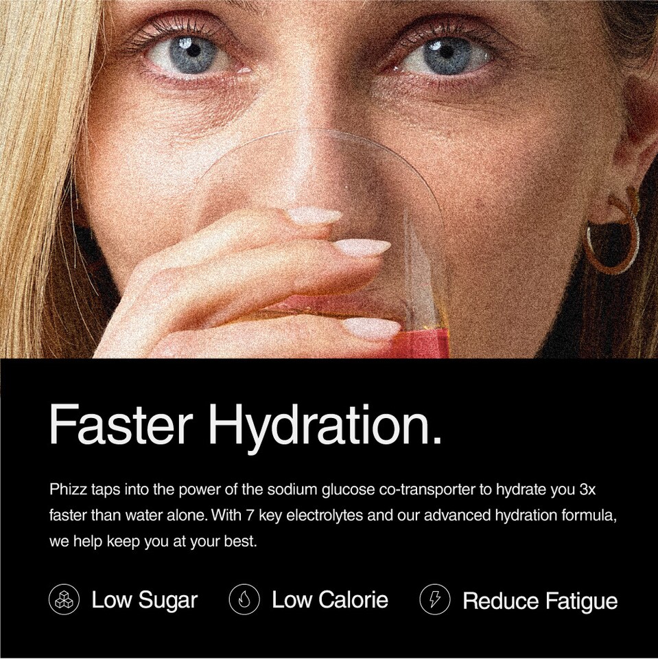 image 1 of Phizz Cherry Caffeine + 3-in-1 Hydration, Electrolytes and Vitamins Effervescent (60 Tablets)