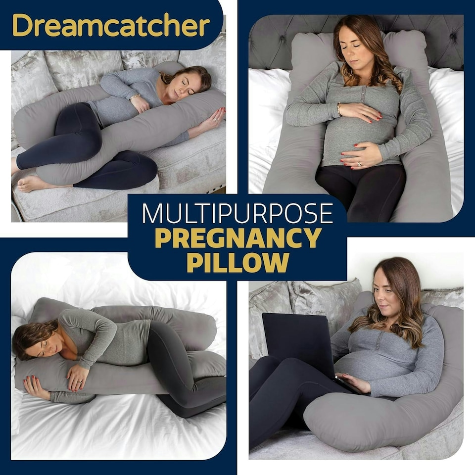 image 1 of Dreamcatcher U-Shaped Pregnancy Pillow Maternity Nursing Support Cushion Grey Grey