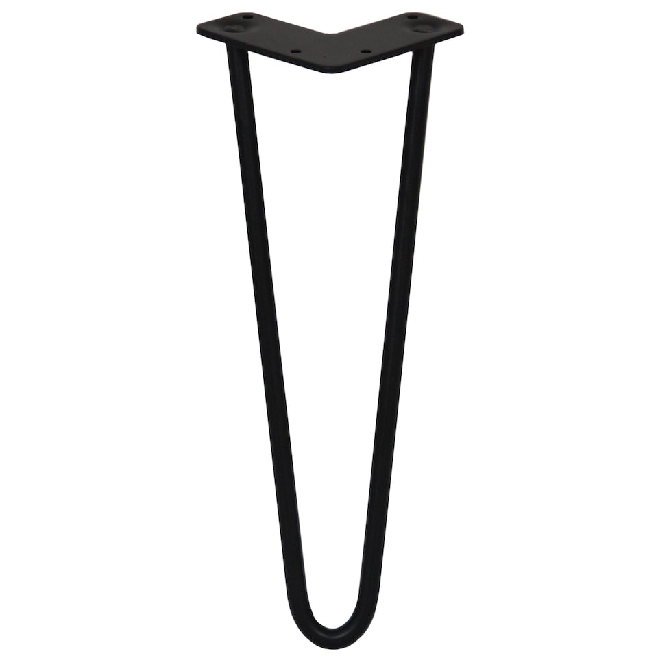 image 1 of 4 x 14" Hairpin Legs - 2 Prong - 12mm - Black