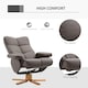image 5 of HOMCOM Recliner Chair and Footstool PU Leather Wooden Base Brown